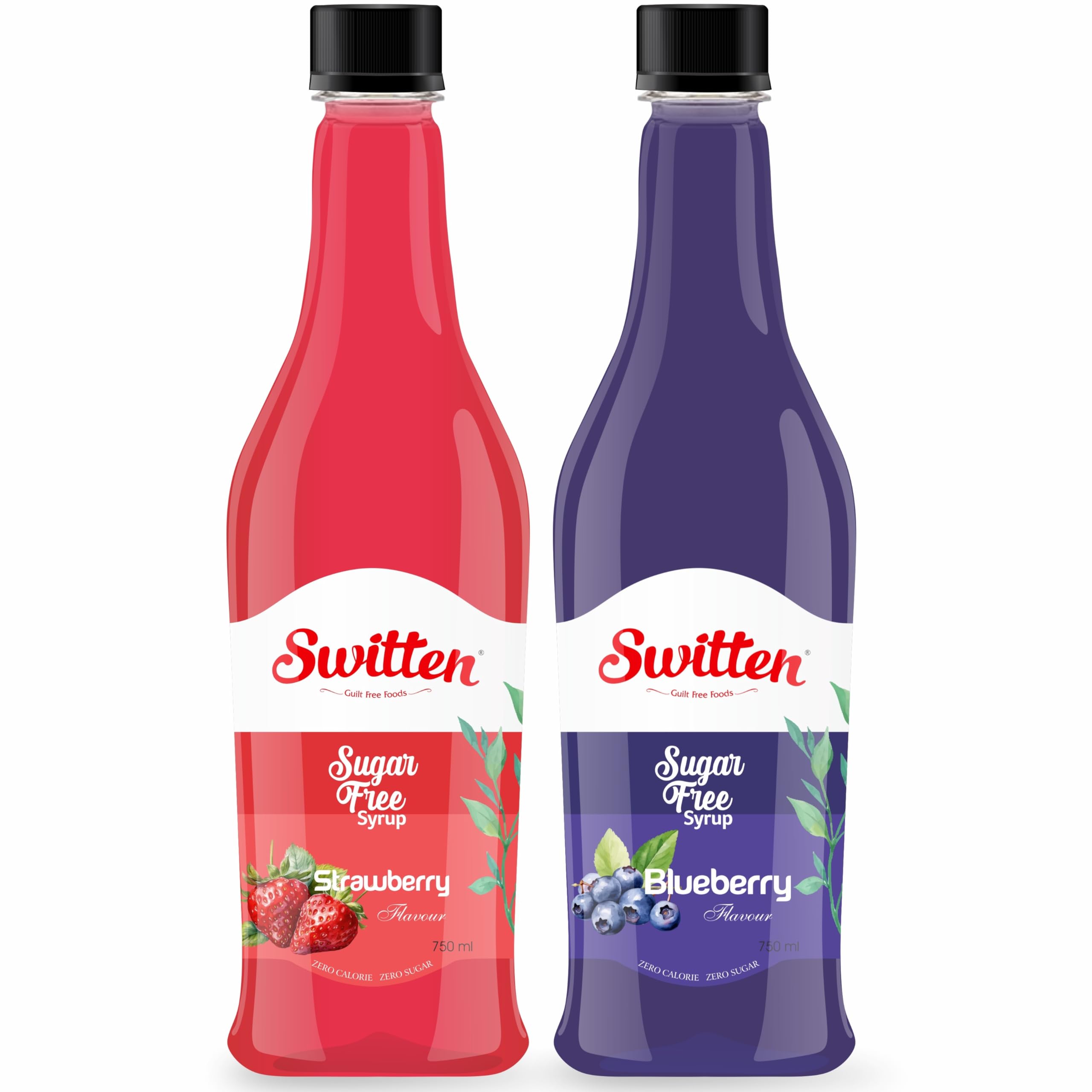 Switten Sugar Free Strawberry Syrup and Blueberry Syrup - Pack of 2(Each 750ml) Keto Friendly I Zero Carb (B0CV3M78WB) Amazon Price History, Amazon Price Tracker