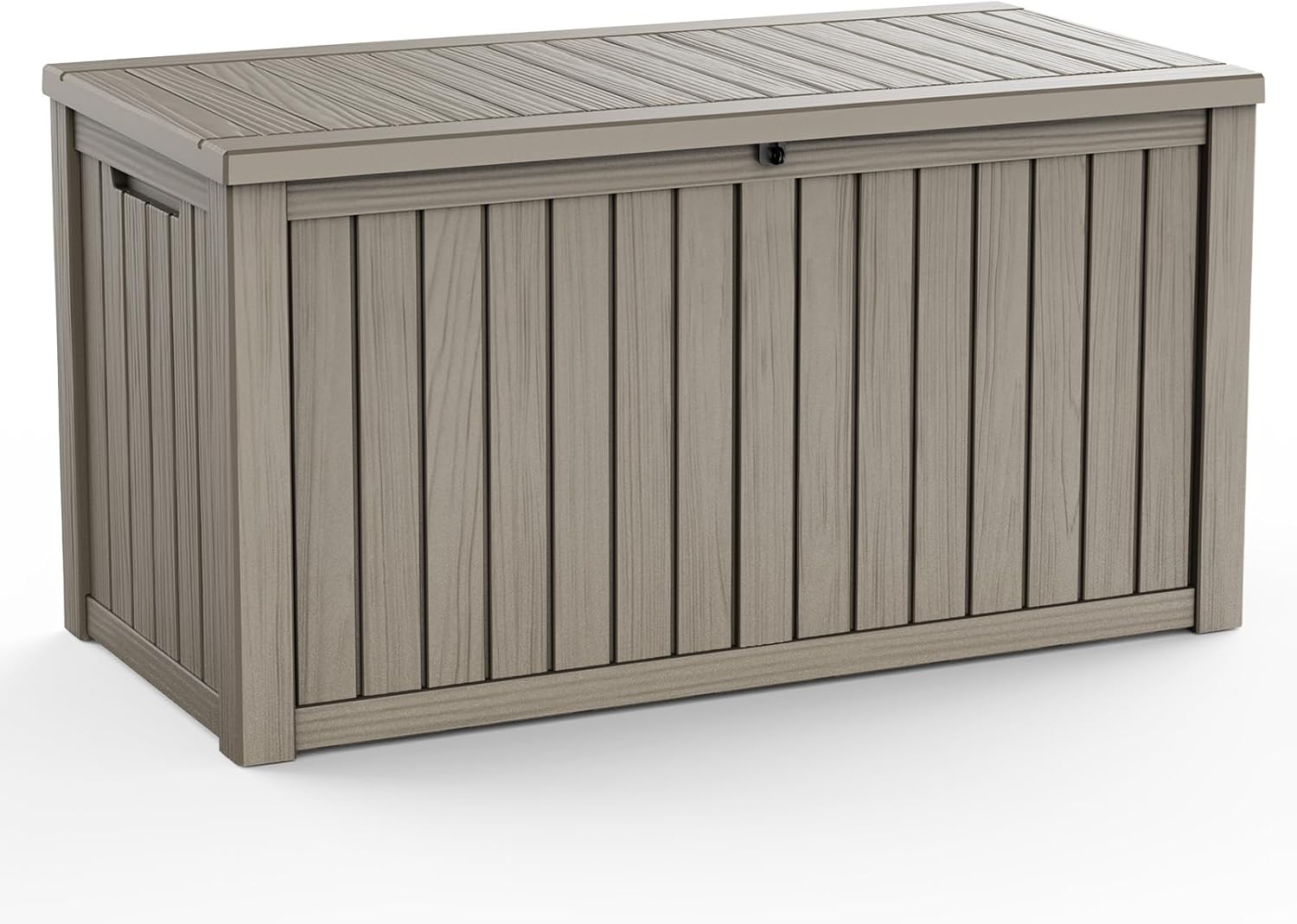 85 Gallon Outdoor Storage Box Waterproof, Resin Deck Box with Lockable Lid, Weatherproof Container for Patio Furniture Cushions, Garden Tools, Pool Accessories (Grey, 85 Gallon)