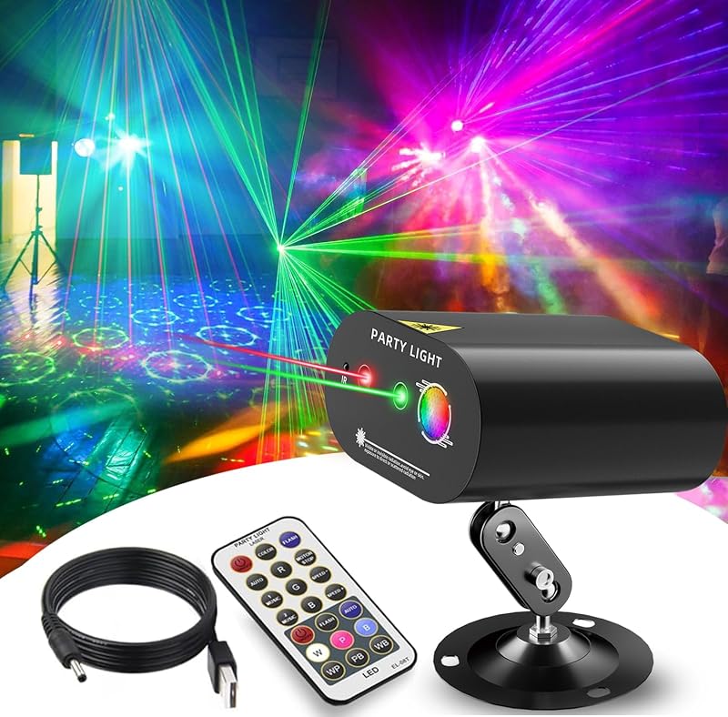 DJ Disco Ball Party Lights with Sound-Activated Remote | Durable ABS RGB LED Strobe Stage Lighting, Light Projector for Xmas, Rave, Club, Bar, Home Room Decoration, DJ Stage Light.