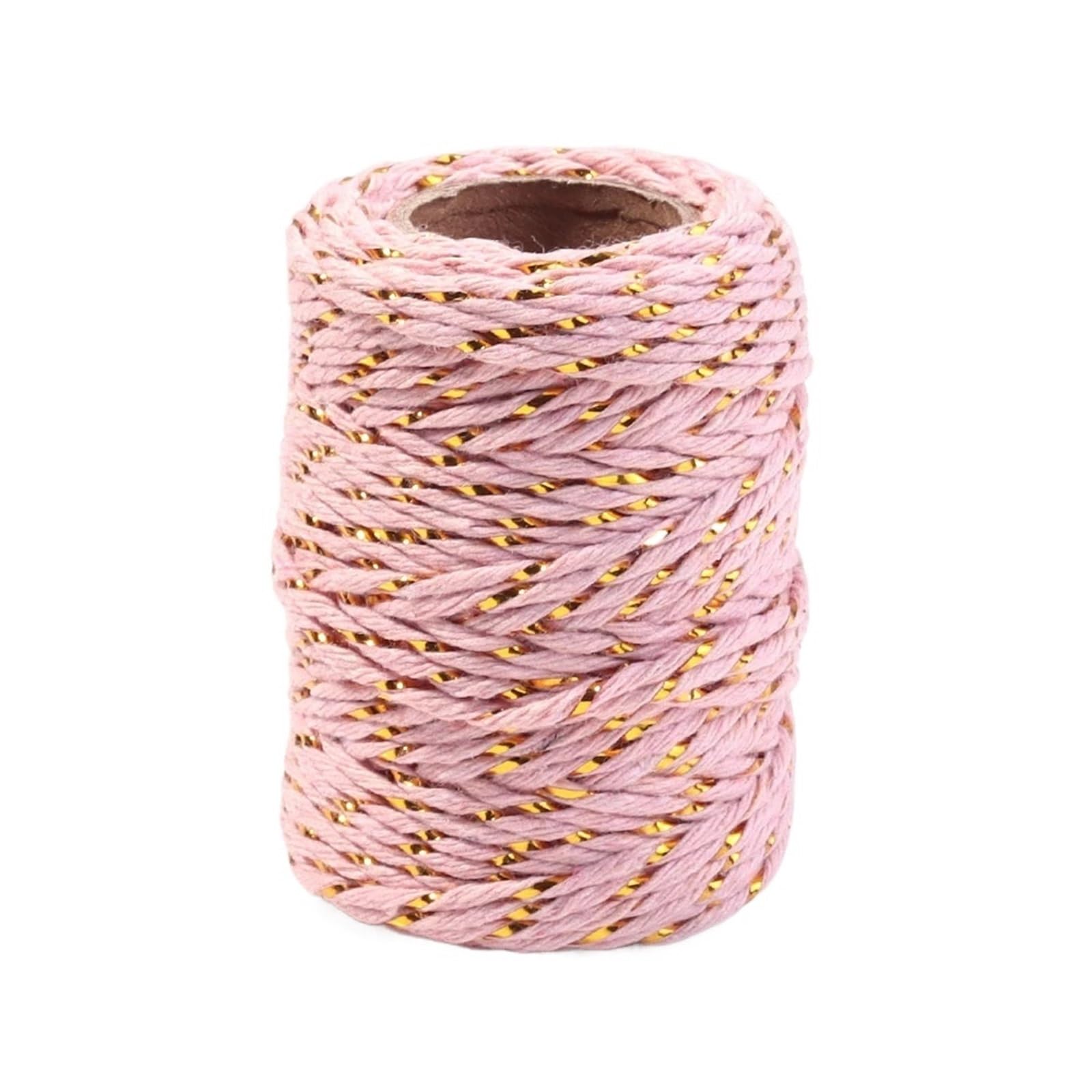 Cotton Macrame Cord 20M 2mm Dual Color Macrame Cotton Cords Twine Colorful Rope String DIY Home Textile Wedding Decoration(Pink)