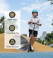 Vista 47 de Patinete eléctrico para adultos y niños grandes, alcance de 23/21 millas, velocidad máxima de 22/18 MPH, potente motor de 650/500/350 W, neumáticos