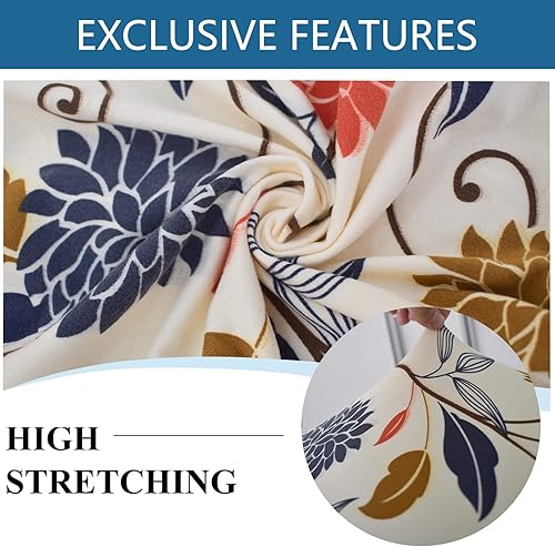 Miniatura 7 de Eco-Ancheng Funda elástica para silla, funda otomana rectangular de almacenamiento, funda otomana para reposapiés, fundas otomanas para taburete de