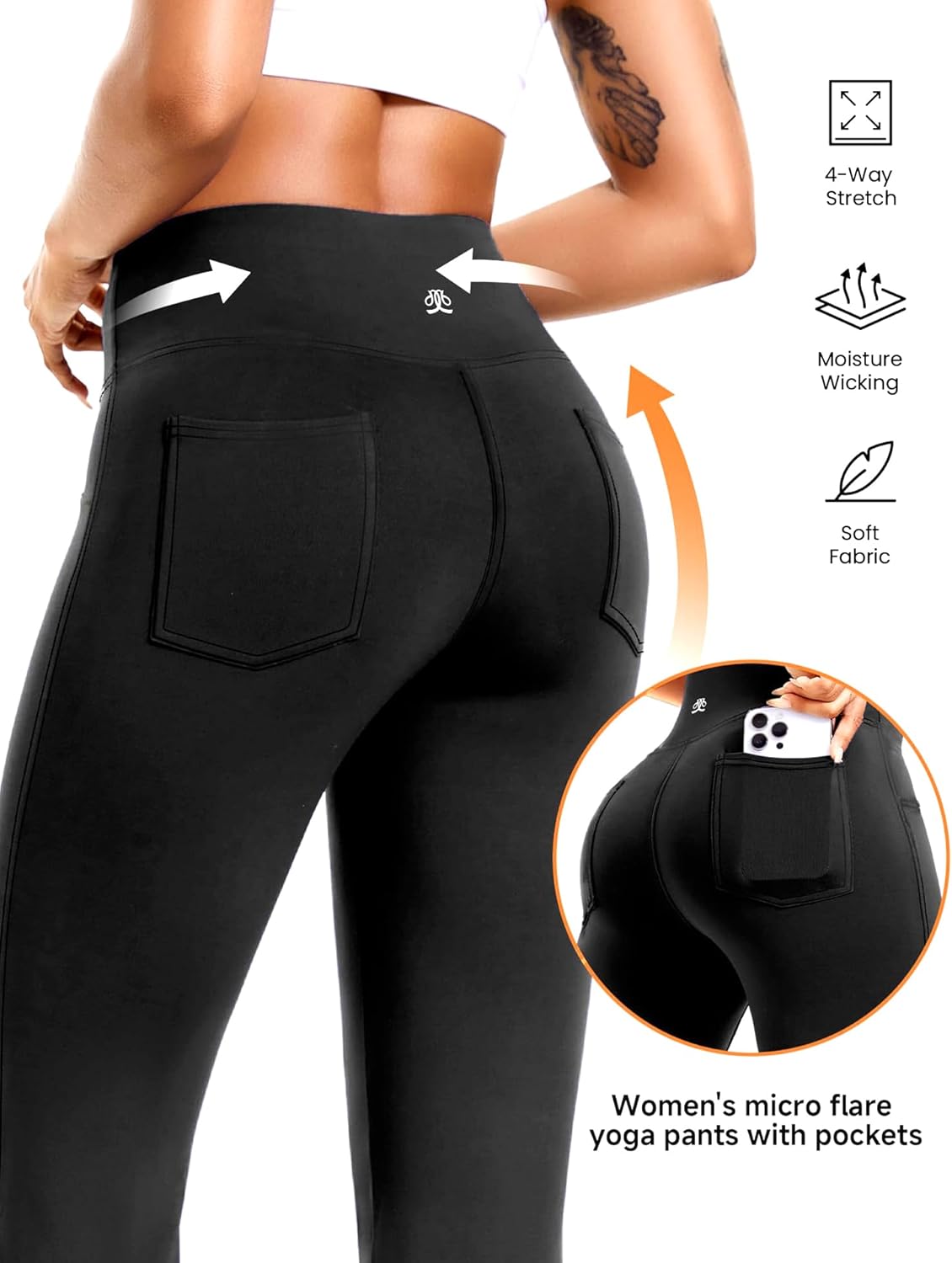 DemonQueen Women's Flare Yoga Pants，High Waisted Tummy Control Fitness Yoga Pants，Bootcut Pants for Women - Image 5
