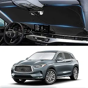 Custom Fit Infiniti QX60 Windshield Sunshade for Infiniti QX50 QX55 QX60 QX80 2026 2025-2018 Front Window Shades Cover for Windshield Sun Visor Protector 210T Reflector Blocks UV Ray Car Accessories