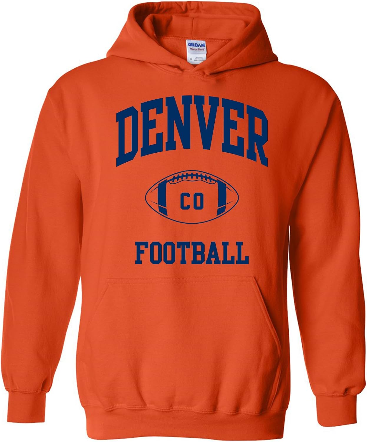Denver Classic Football Arch American Football Team Sports Hoodie - X-Large - Orange