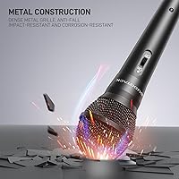 Vista 7 de SUDOTACK Micrófono de karaoke con cable de mano: micrófono vocal dinámico para sistema de PA, altavoces AMP con cable de 9.84 pies y interruptor