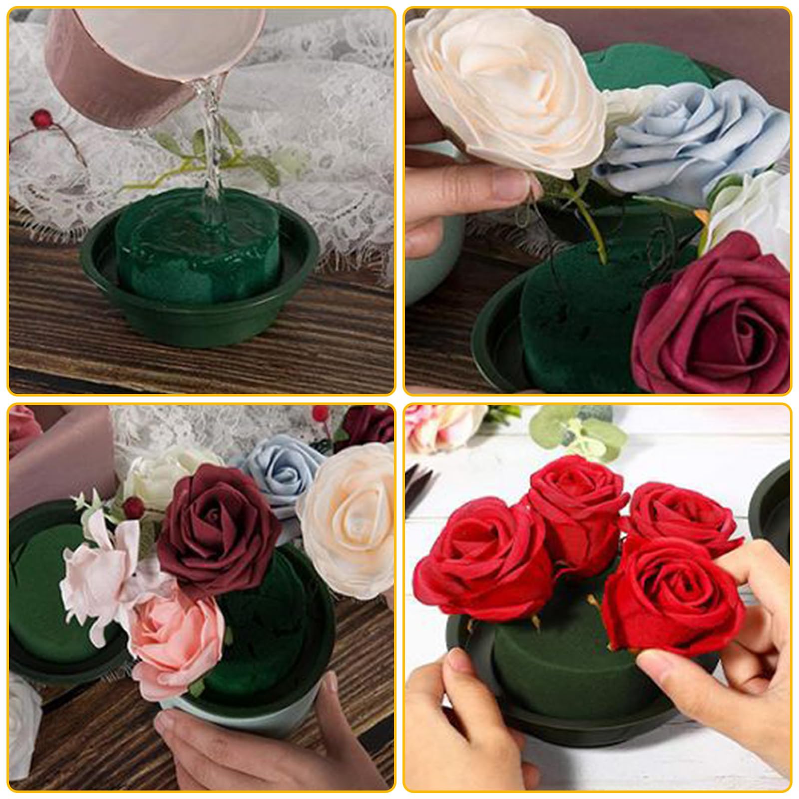 12 Spugne Floreali Rotonde Per Fiori - Schiuma Umida/asciutta 8cm Per Matrimoni E DIY - Foto 5