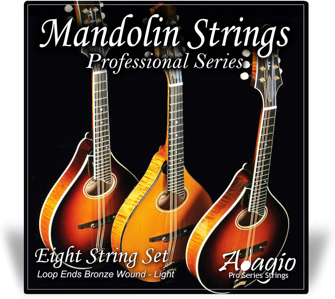 Pro Mandolin String Set - Phosphor Bronze Wound (Standard Light.010 - .034 With Easy Fit Loop End Set) - 29.5" Long Length Strings