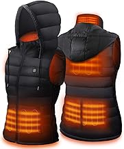 DR.PREPARE Heated Gilet, Unisex Winter Hooded Outerwear for Men Women, Lightweight USB Electric Clothing Vest with 3 Heating Levels, Adjustable Size (Battery Pack Not Included)