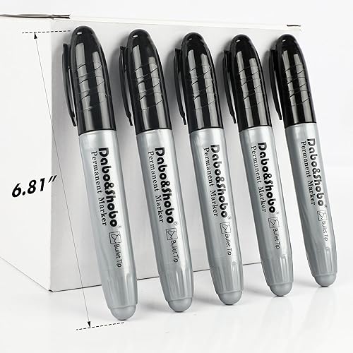 Miniatura 4 de Dabo&Shobo Marcadores permanentes tamaño jumbo, 40 unidades, punta de bala, juego de marcadores permanentes negros grandes