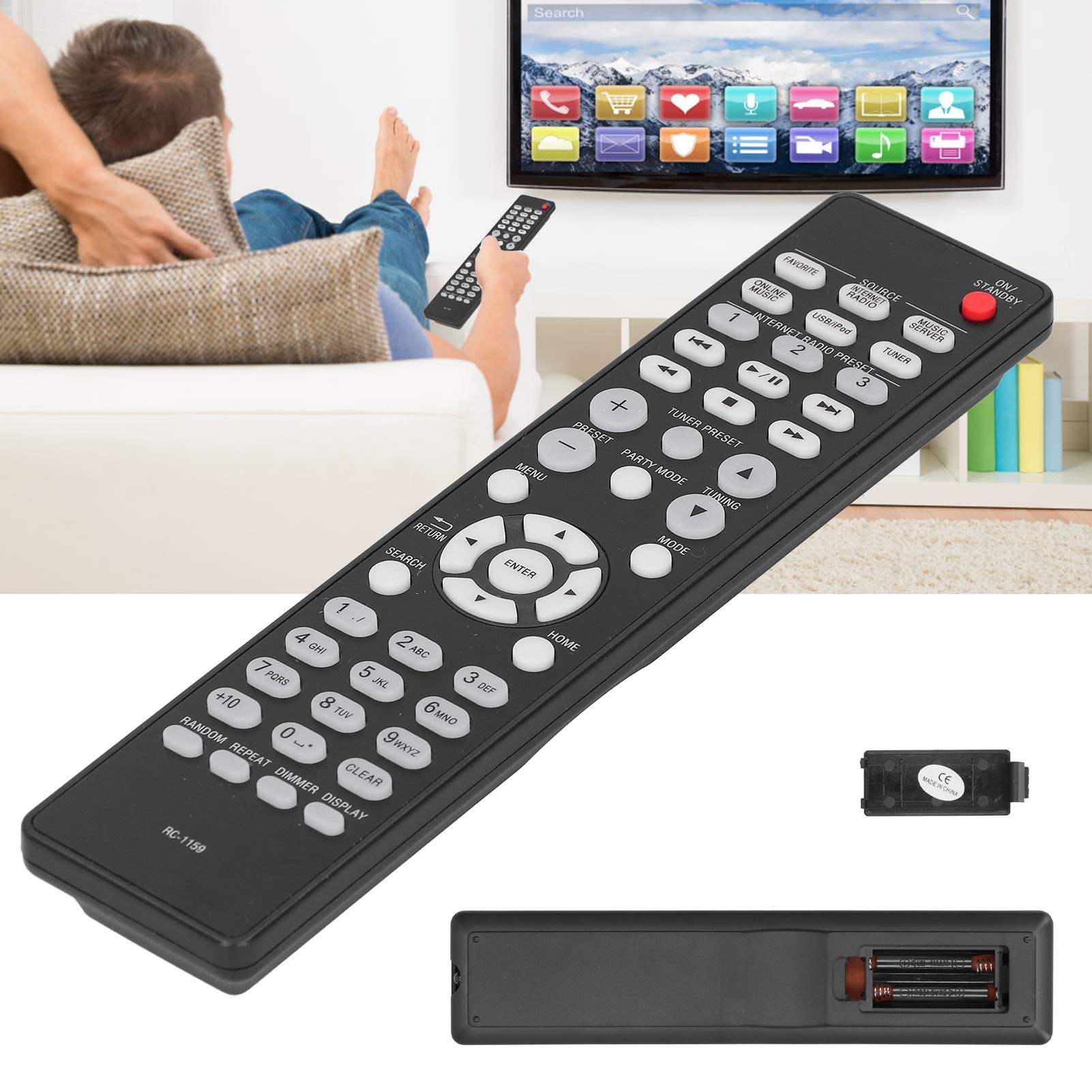 Télécommande Universelle, télécommande à Clavier RC-1159, télécommande de Remplacement pour Tous Les téléviseurs LCD