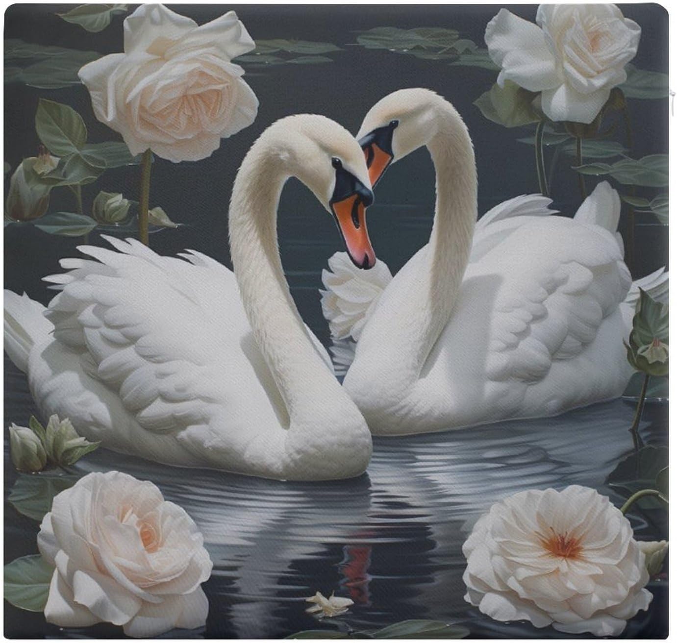 Swan (1) Floor Pillow Meditation Yoga Cushion Square Chair Cushion Pillows Seating for Adults