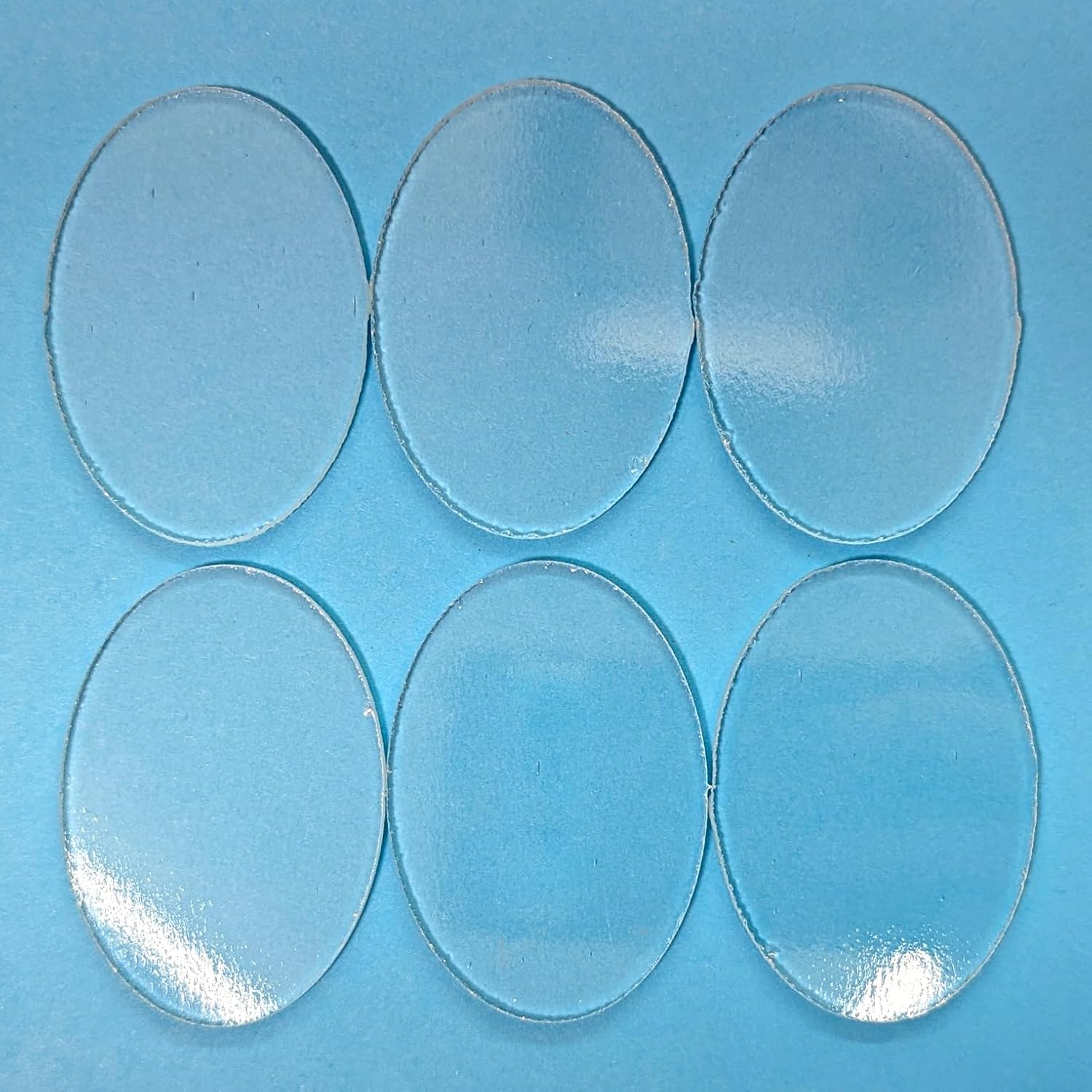 Glass Ovals Clear Fusible Blanks - 2.5-inches Tall - COE 96 Oceanside (6)