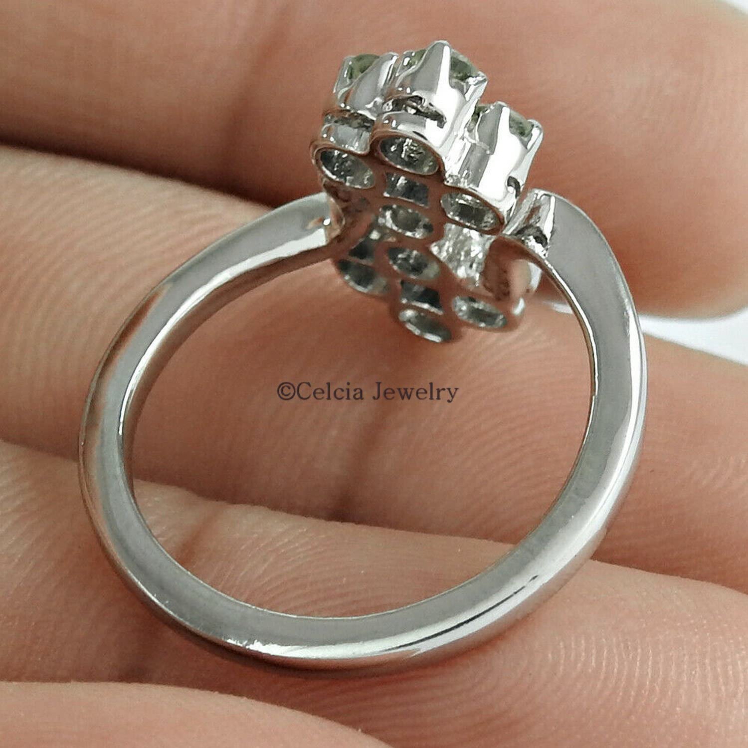 Anello di pietra preziosa peridoto, anello d'argento puro 925k, anello di dichiarazione, anello di pietra preziosa di guarigione, anello impilabile, anello di nozze, regalo per ragazze (peridot)