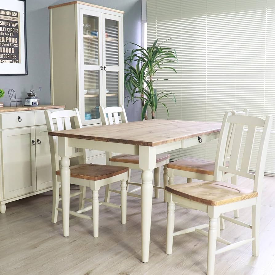 Amazon｜平インテリア産業 フレンチカントリー ダイニングテーブル 135