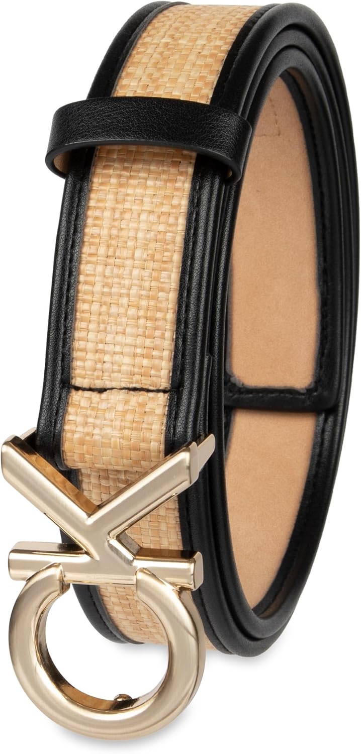 Calvin Klein womens 1.25-inch Puffed Ck Logo Harness Leather Belt for Jeans & Dresses - Image 2