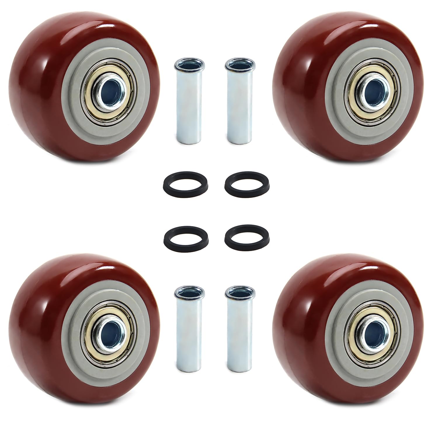 Photo 1 of 2.5 Inch Caster Wheels Heavy Duty Lockable Bearing Plate 4 PCS Shelf Replacement for Platform Trucks Cart Furniture Workbench up to 220LBS/100KG