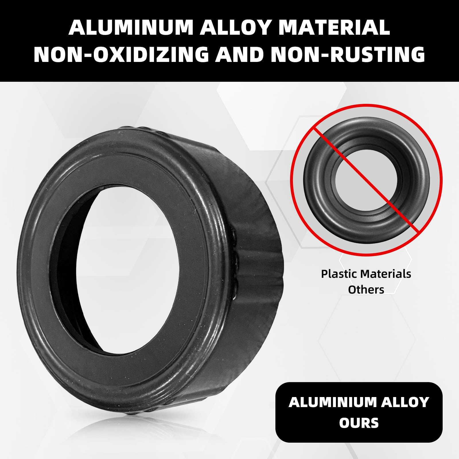 8 Pcs Sausage Caulking Gun Front Cap Aluminum Front Cover, Sausage Caulk Gun Black Front Caps