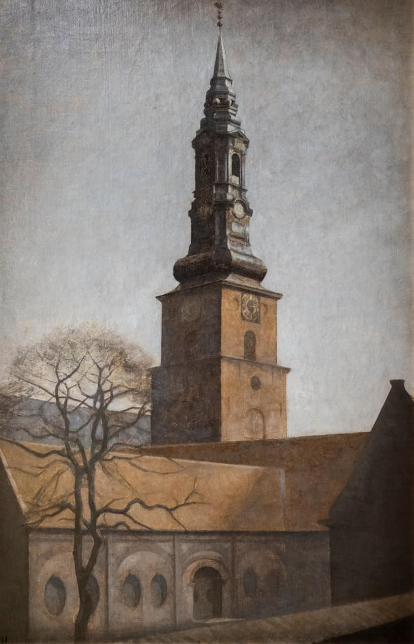 ARTXLXXBN Famous Painting Canvas Artwork Graffiti Print St Peter Church Copenhagen by Vilhelm Hammershoi Portrait Canvas Image for Home Decor 60x90cm