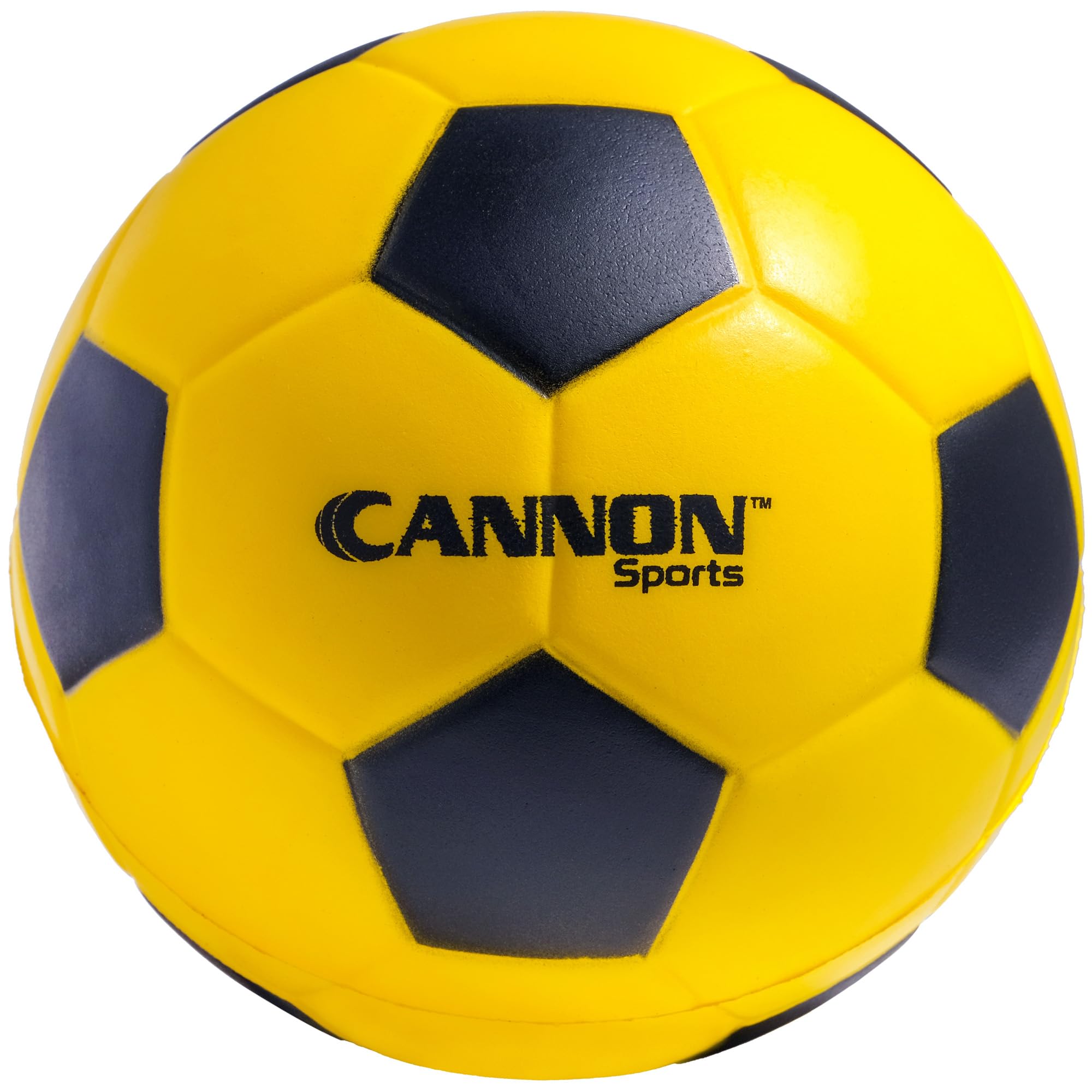 Cannon Sports Yellow & Black Foam Soccer Ball - 7.5-inch Diameter Medium Bounce - Ideal Training & Practice Ball for Beginners - Soft, Safe for Indoor/Outdoor Play