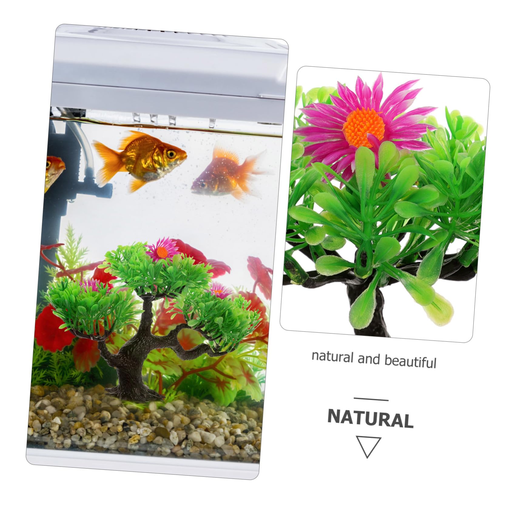 BESPORTBLE 5piezas Adorno De Árbol Acuático Simulado para Peceras Decoración Natural para Acuarios Pequeños Accesorio Embellece El Hábitat De Peces y Reptiles