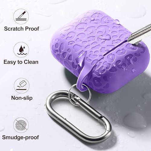 Vista 87 de Funda para Airpods de 2ª y 1ª, silicona suave, leopardo, compatible con Apple AirPods de 2ª/1ª generación de carga con llavero, a prueba de golpes