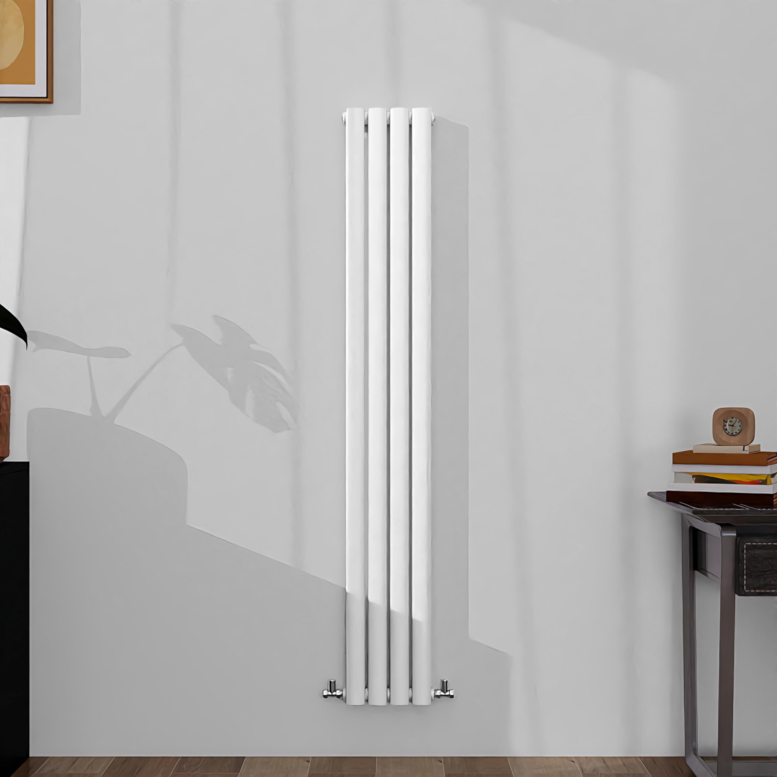 SLINE SANITARY Vertical Oval Column Rradiator Bathroom Central Heating White 1600ร236mm Single Panel Radiator
