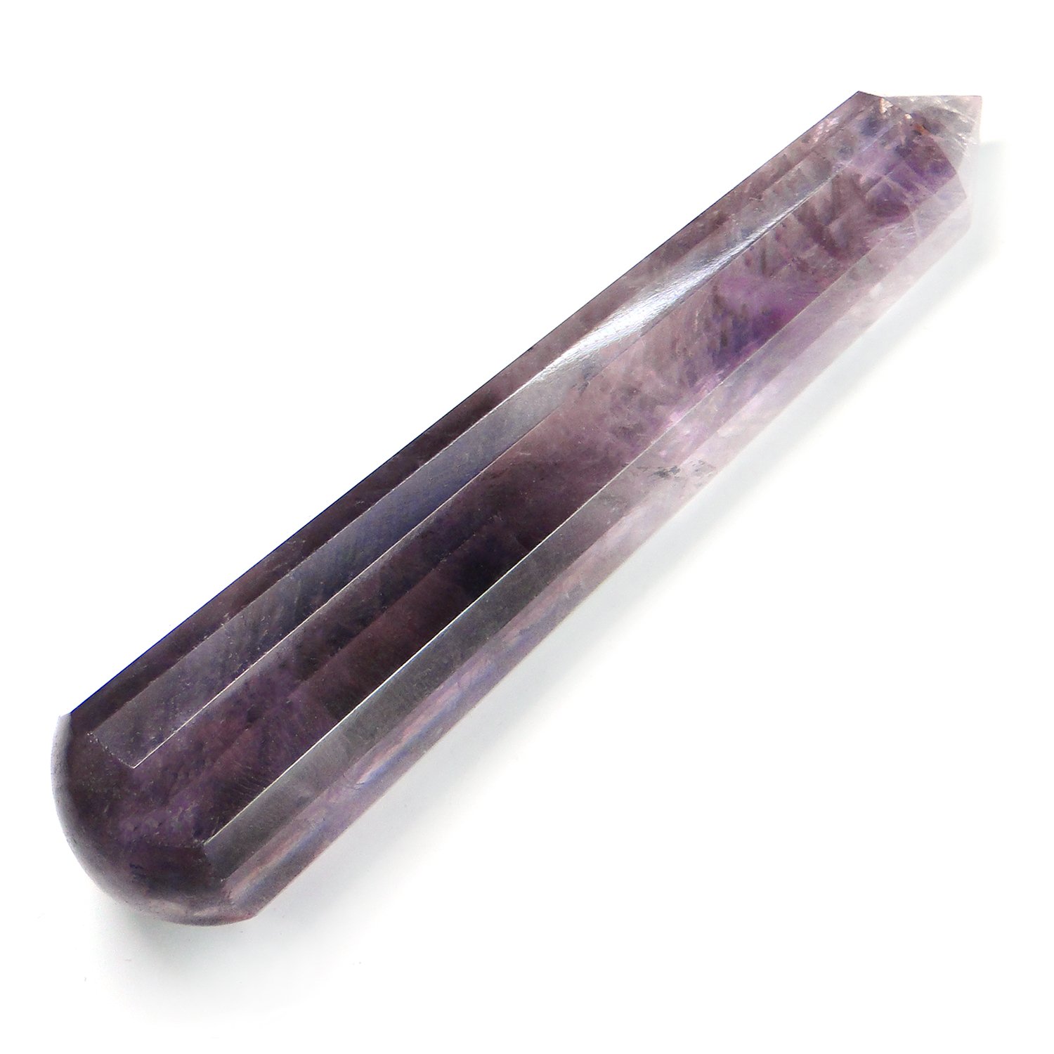 Nature's Crest Amethyst Healing Wand Massage Stick Natural Stone Energized & Charged for Reiki Pooja & Crystal Healing (1 PC - Aprox 3" to 4" or 8 to 10 CMS)