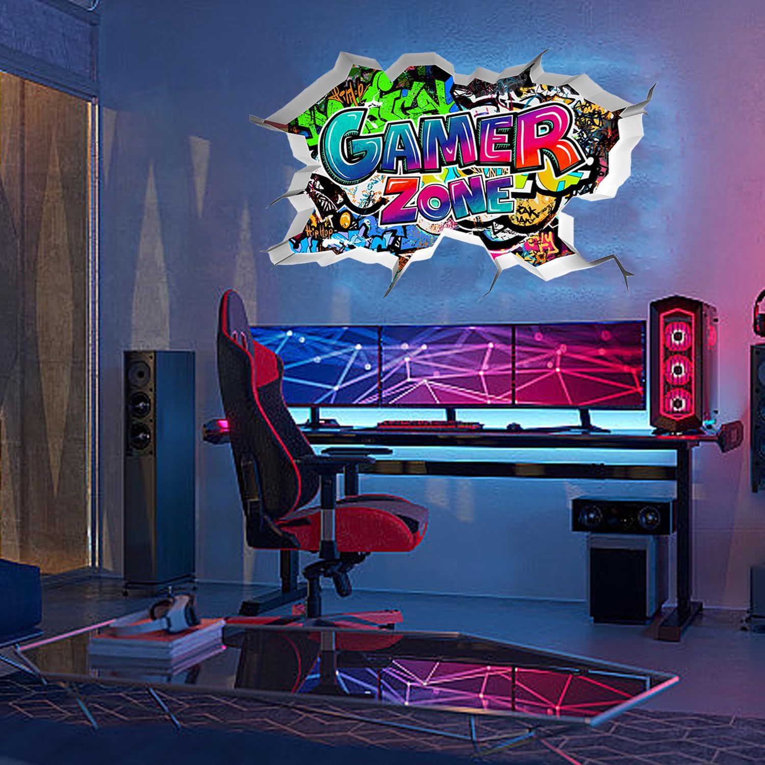 ARJDXDP Gaming Stickers for Wall 3D Gaming Wall Sticker for Boys Bedroom Xbox Wall Sticker for Playroom Gaming Wall Art Stickers - Image 3