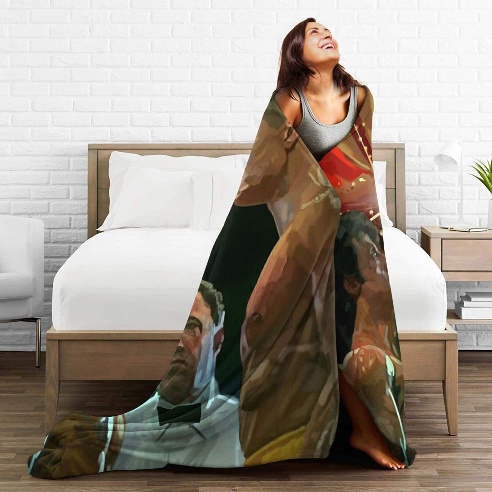 LOUJIN Dolph Lundgren - Coperta in pile di flanella per tutte le stagioni, super morbida, per letto o divano, 200 x 150 cm