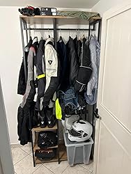 WOLTU Appendiabiti In MDF E Acciaio - Bianco, 90x40x204 Cm, Con Ripiani - Foto 9