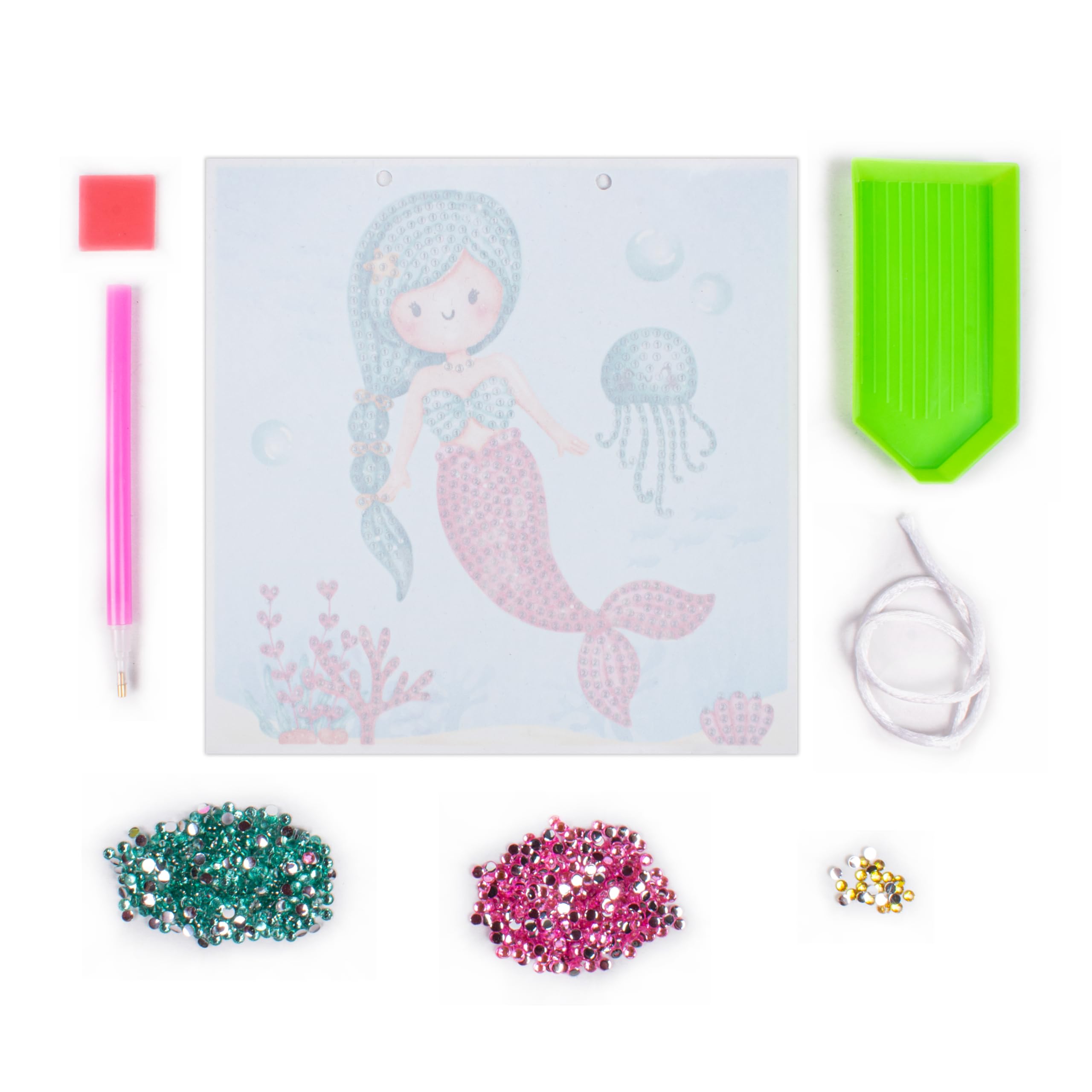 Little Birdie DIY Diamond Painting Kit Mermaid, 1 Box | for Art & Craft, Creative, Fun & Activity Kit | Gift for Kids, Adult - Image 4 thumbnail