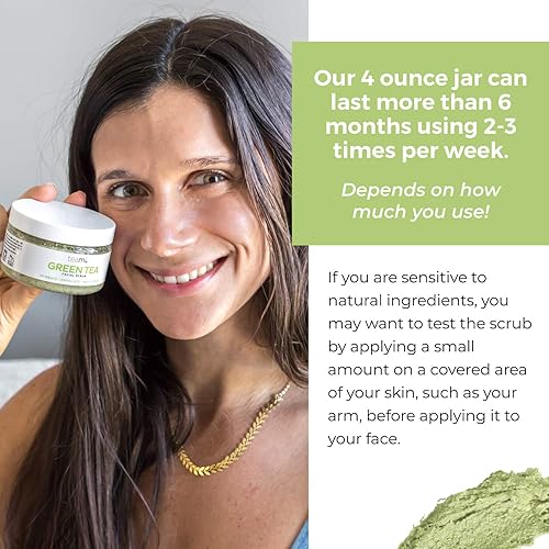 Miniatura 6 de Teami Exfoliante facial de té verde Matcha para hidratar, hidratar y exfoliar, exfoliante natural corporal y facial orgánico exfoliante de azúcar