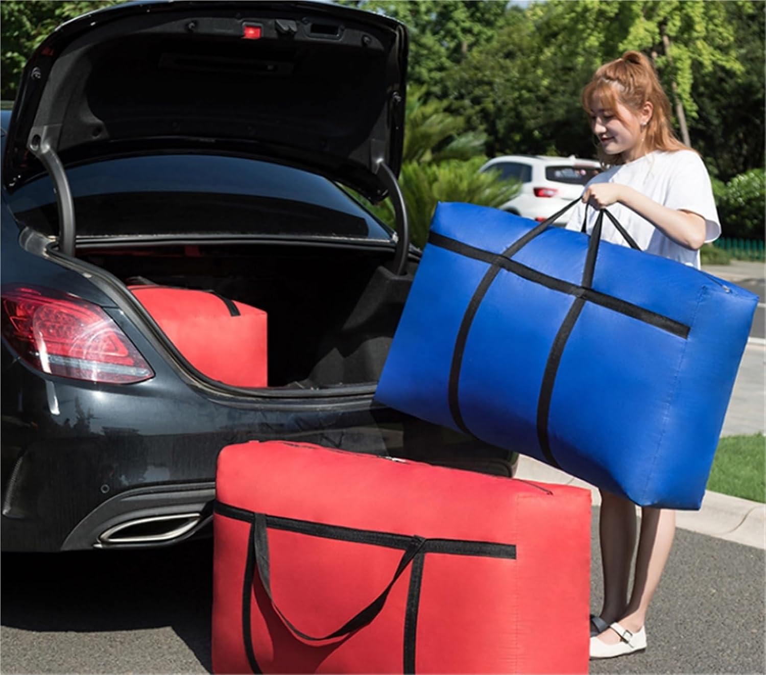 Storage Container for Tree Christmas Tree Storage Bag with Handles and Double Zipper for Moving and Storage Holiday Tree Bag(Black)