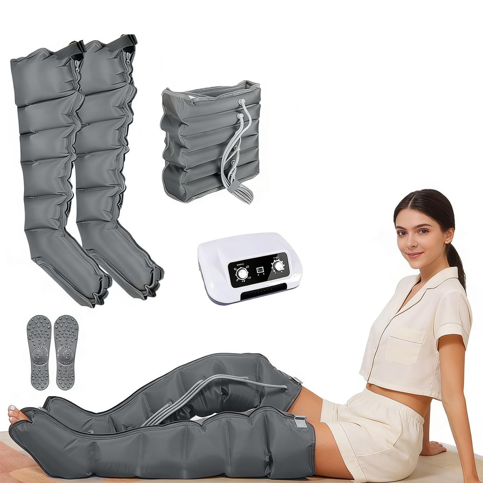 Body Pressoterapia Gambe e Pancia Macchina per Pressoterapia a Casa︱ Pressoterapia Linfodrenaggio Total︱ 6 cavità d'Aria Linfodrenaggio Braccia Macchinario Pressoterapia Professionale