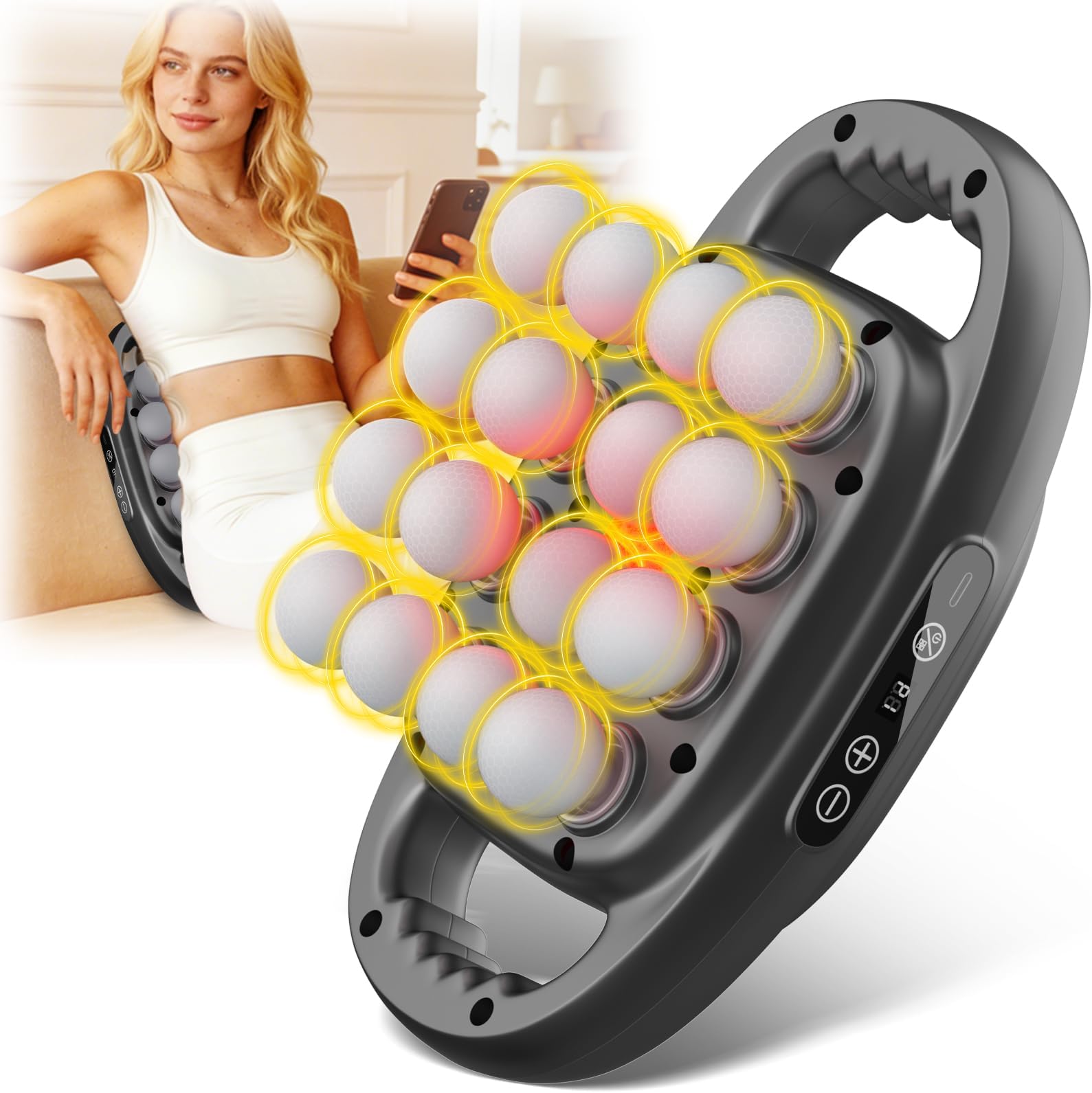 - 16-Head Massage Gun Set, Deep Tissue Percussion Massager with 9 Modes & 9 Levels, Quiet Muscle Massage Gun for Waists,Back,Shoulders, Legs, Foot, Body Massager Pain Relief