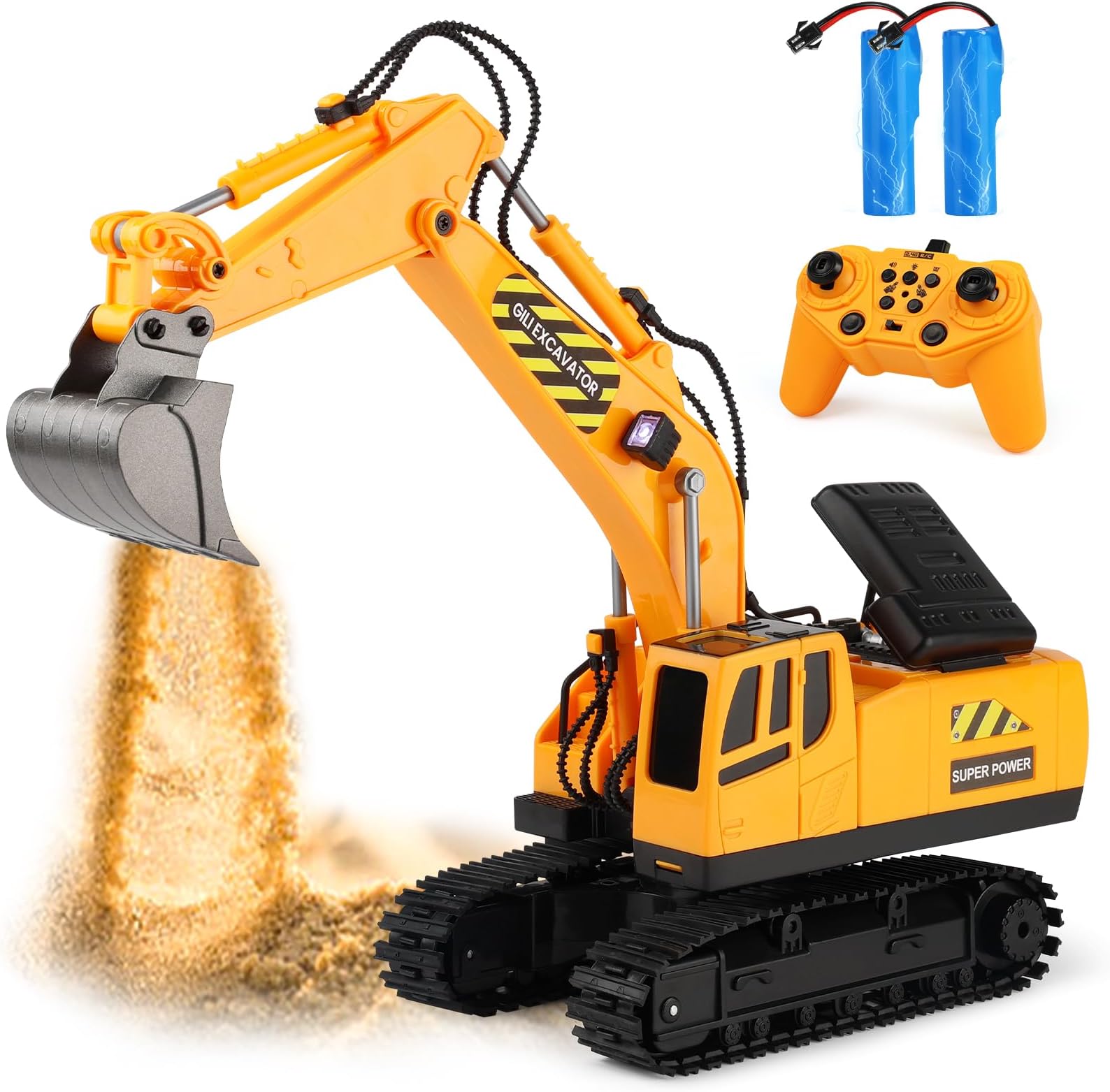 RC Toys Construction Excavator Car: Kids Birthday Gift for Boys Girls 4 5 6 7 8 9+ Year Old Truck Dump Best Toddler Sand Play Vehicles Set Age 4-8