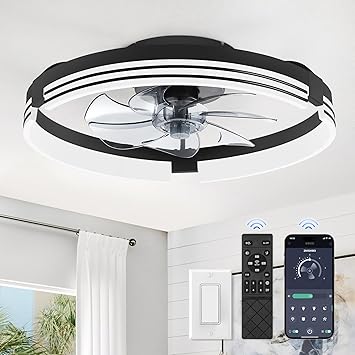 41% off: ZMISHIBO Low Profile Ceiling Fans with Lights and Remote, 20 Inch Flush Mount Ceiling Fan …
