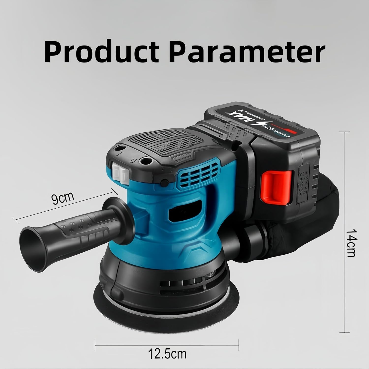 5 Inch Cordless Random Orbital Sander Fits for Makita 21V Battery, Small Palm Rotary Sanding Tool, Adjustable Speed Power Sander with Dust Collector & 20PCS Sandpapers for Woodworking (Tool Only)