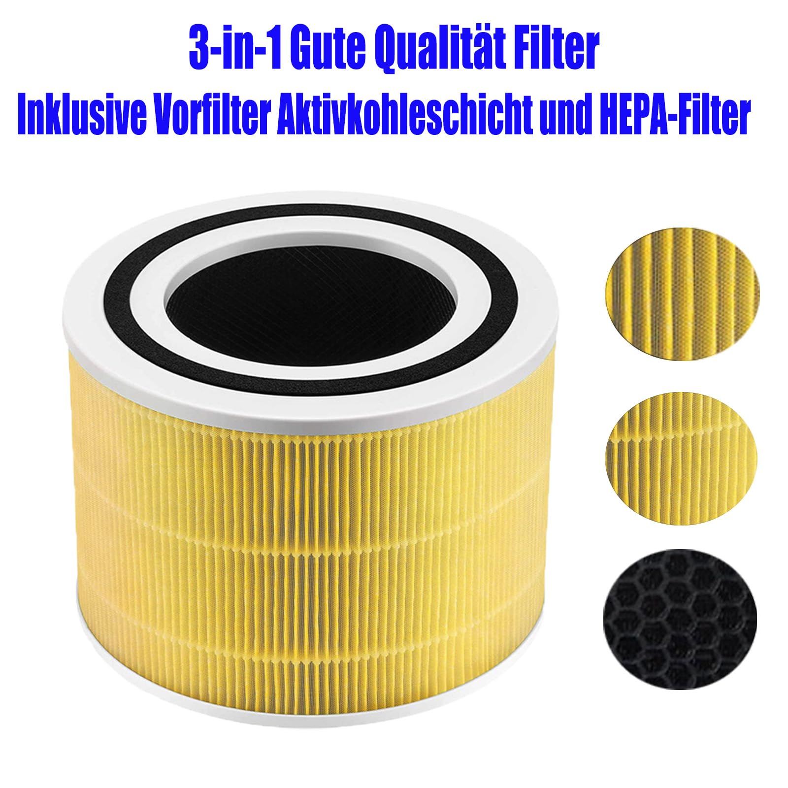 Filtr zamienny dla alergików dla zwierząt domowych do LEVOIT Core 300 300S | Core 300-RF-PA filtr HEPA 3 w 1, kompatybilny z LEVOIT Core 300 300S, oczyszczacz powietrza, dla właścicieli zwierząt