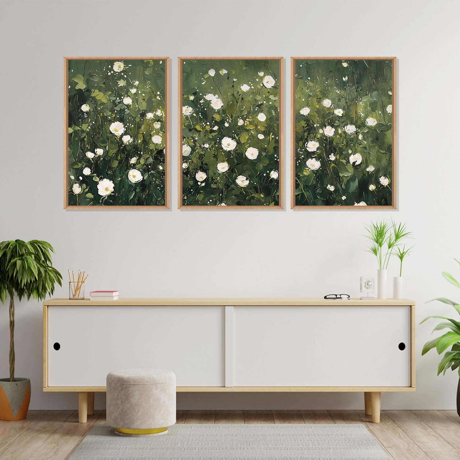 HLNIUC Jesus Feeds The 5000 Easter Christian Wall Art Set of 3, Minimalist Canvas Wall Decor, Bible Scripture 16x24 Framed Art, Abstract Religious Prints for Living Room, Bedroom, Church