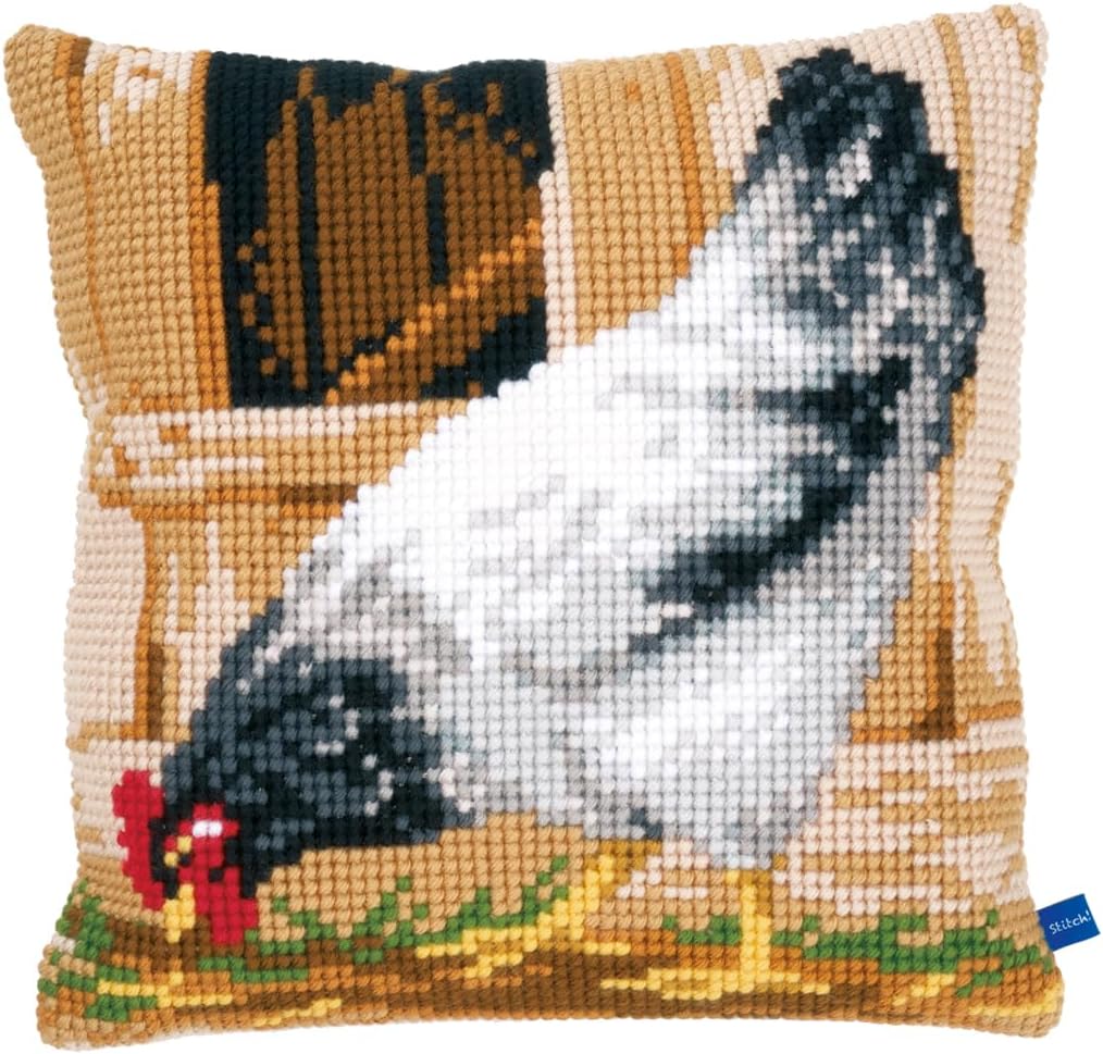 Vervaco Cross Stitch Cushion Kit Sunflowers On Blue 16" x 16"