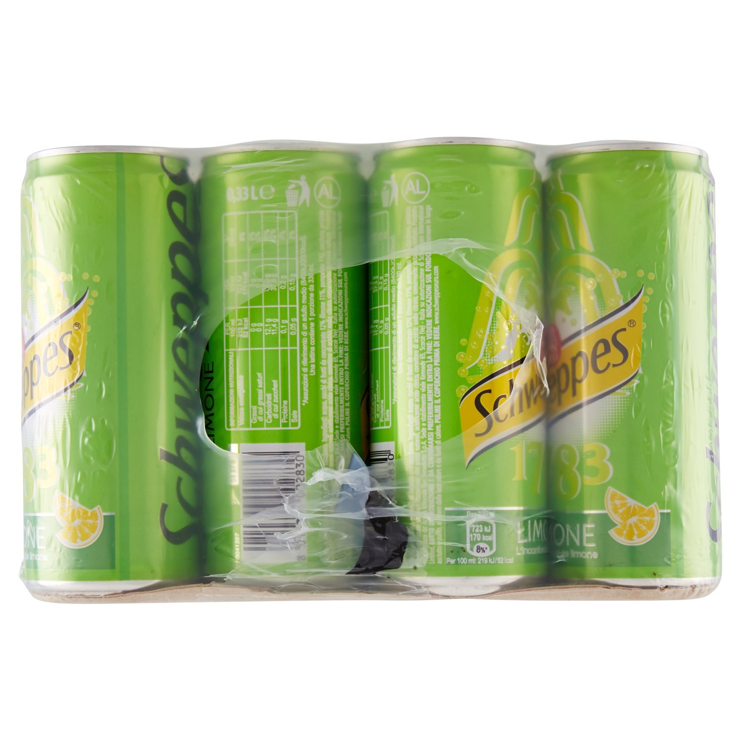 Schweppes Bibita Analcolica Gassata, Limone - Confezione da 24 x 330 ml