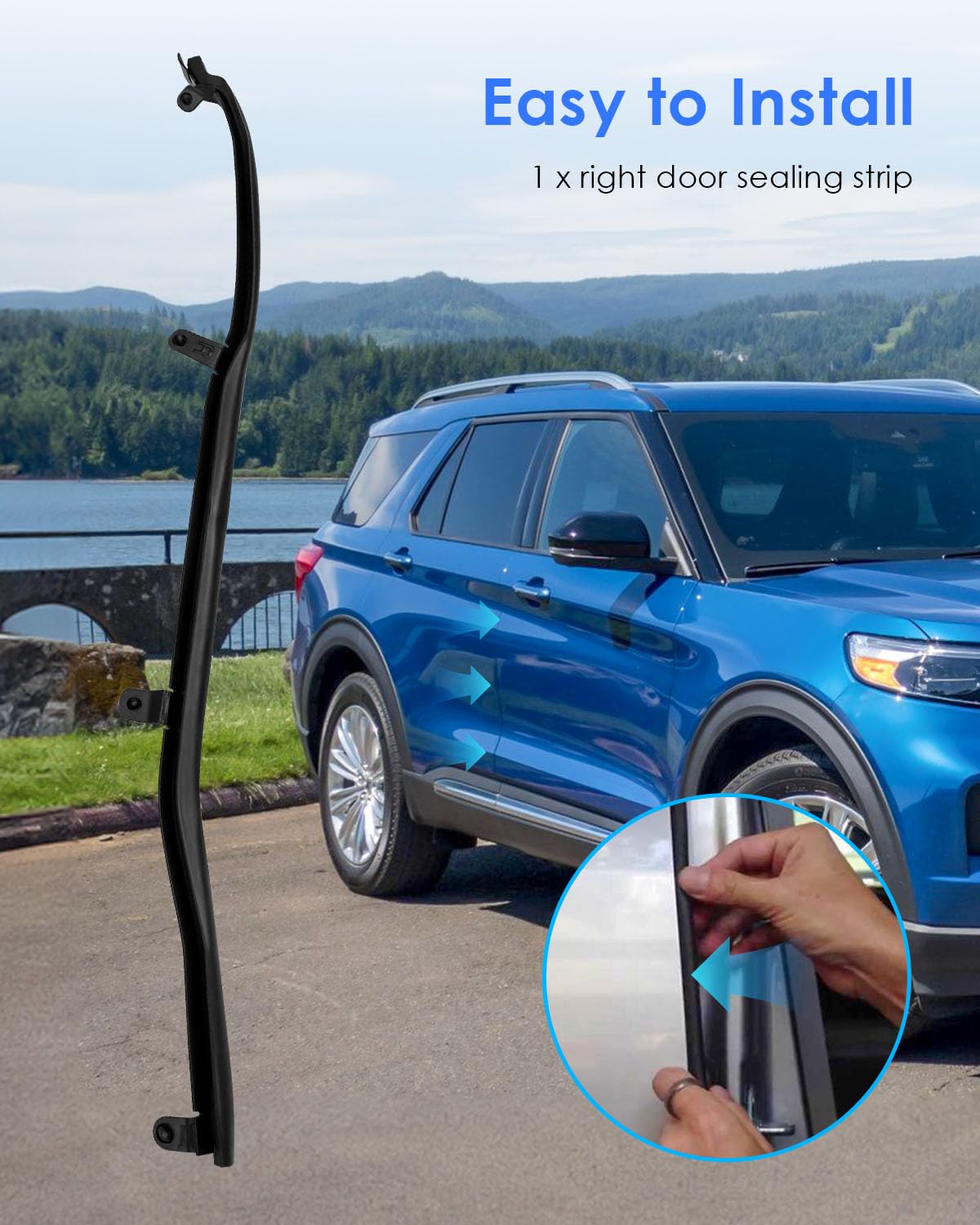 1 Pair Rear LH& RH Door Weatherstrip Seal Fit For Ford