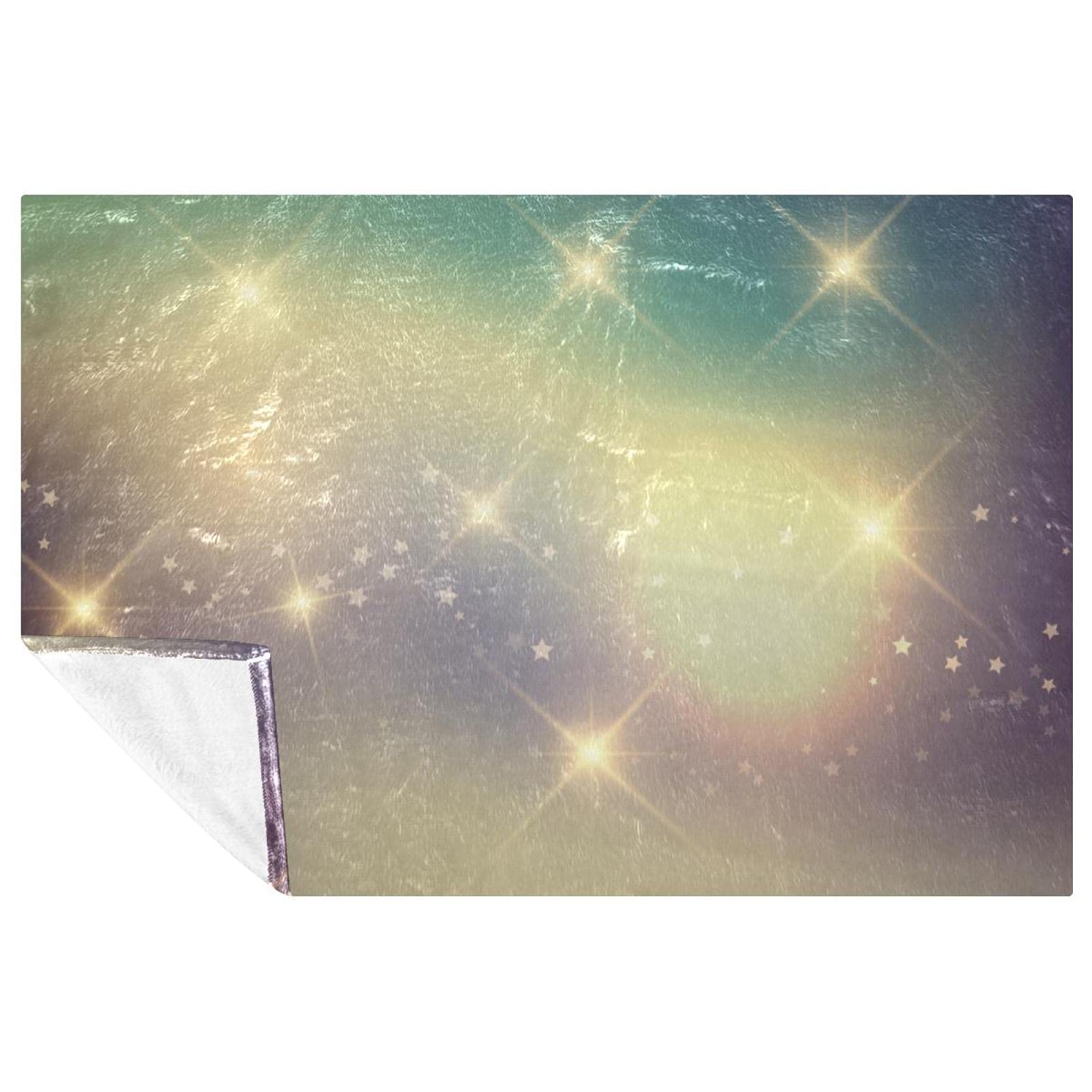 Couverture douce chaude et confortable imprimée d'étoiles rétro pour lit et canapé