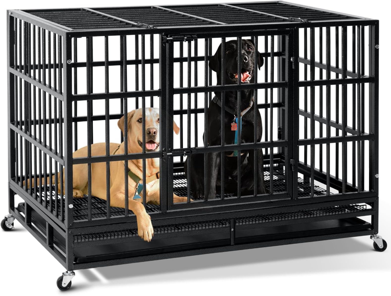 SNDM 48 inch Heavy Duty Dog Crate,Indestructible Dog Crate