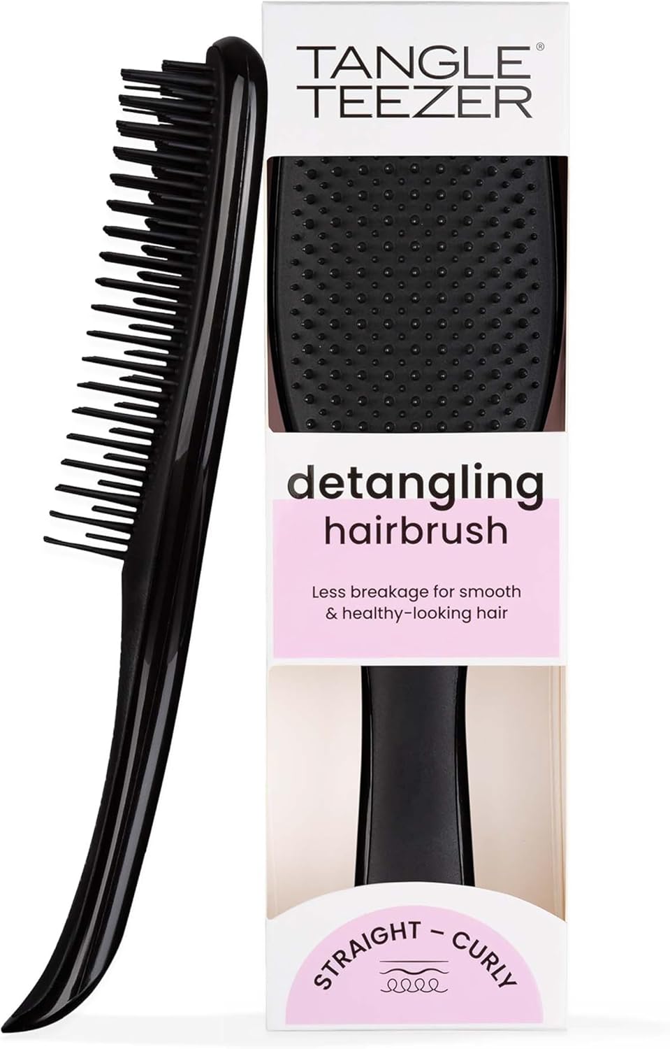 Tangle Teezer Ultimate Detangler - Districa i capelli bagnati e asciutti - Anti-rottura e scioglinodi. Design con setole a doppio livello - Spazzola adatta a tutti i tipi di capelli - Nero Liquirizia