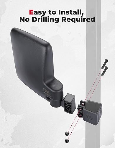Miniatura 3 de KEMIMOTO Espejos laterales para carrito de golf sin perforaciones, espejos universales para carril cuadrado de 0.75 a 1.25 pulgadas, espejos