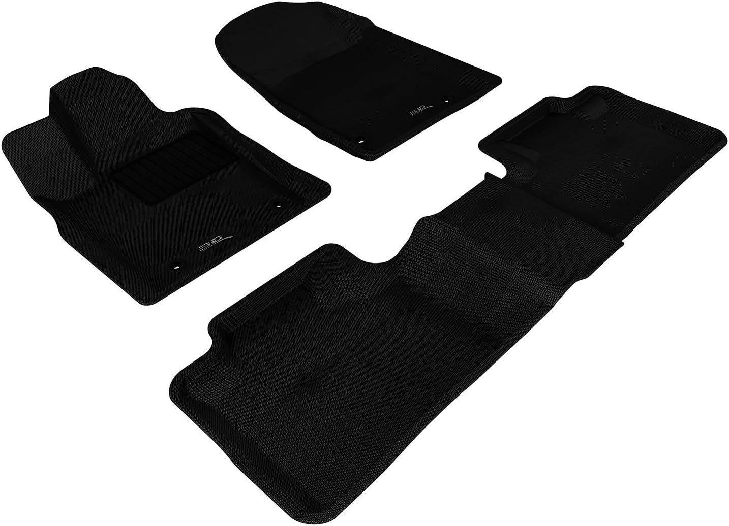 3D MAXpider Custom Fit Kagu Floor Mat (Black) Compatible with Jeep Grand Cherokee (WK) 2013-2022 (2 Posts in Passenger's Side) - Full Set