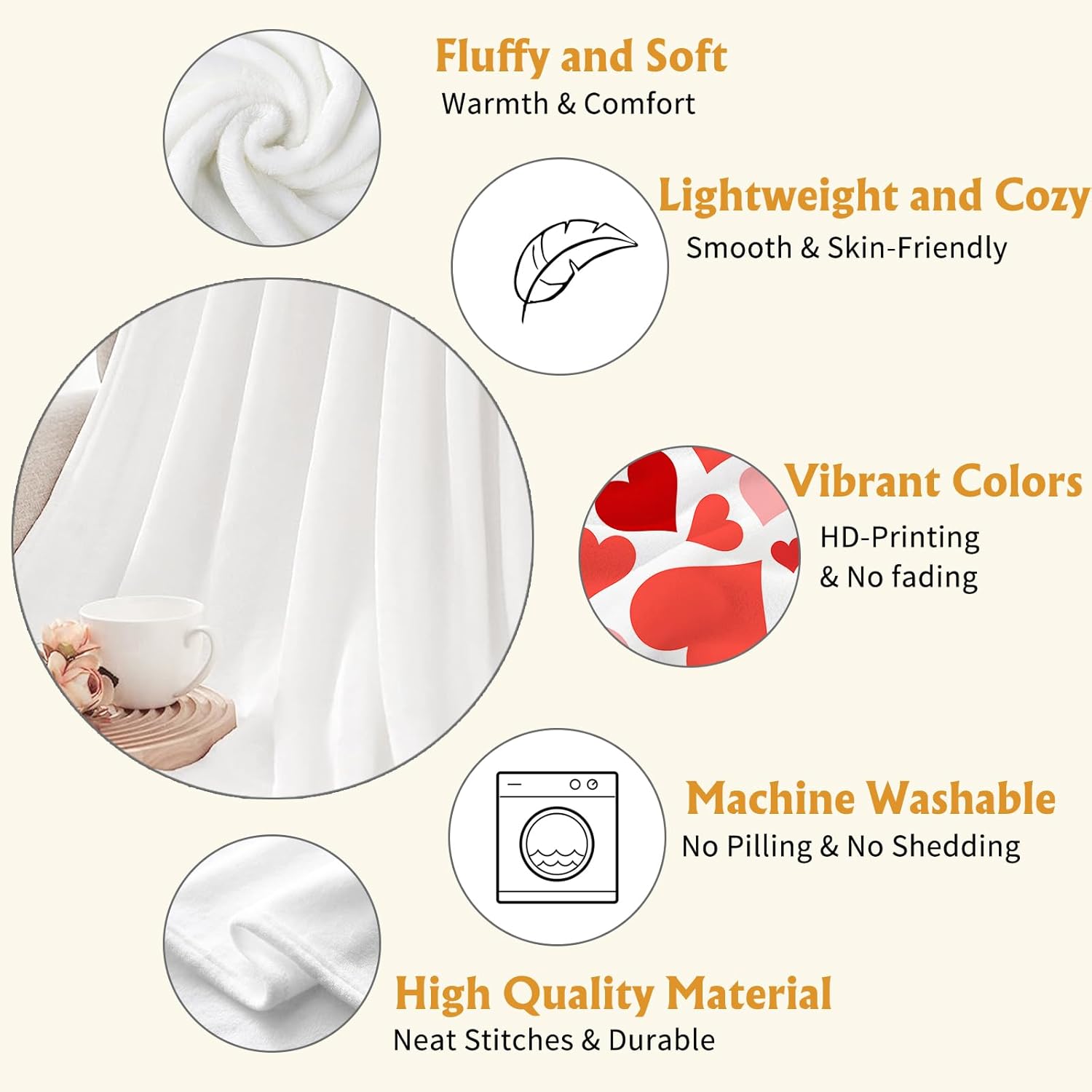 YeeJu Valentines Day Decorative Throw Blanket Red Love Heart Throw Blanket Girlfriend Wife Couple Gift Blanket for Couch Sofa Bed Soft Lightweight Fleece Blankets and Throws 50x60 - Image 2